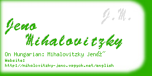 jeno mihalovitzky business card